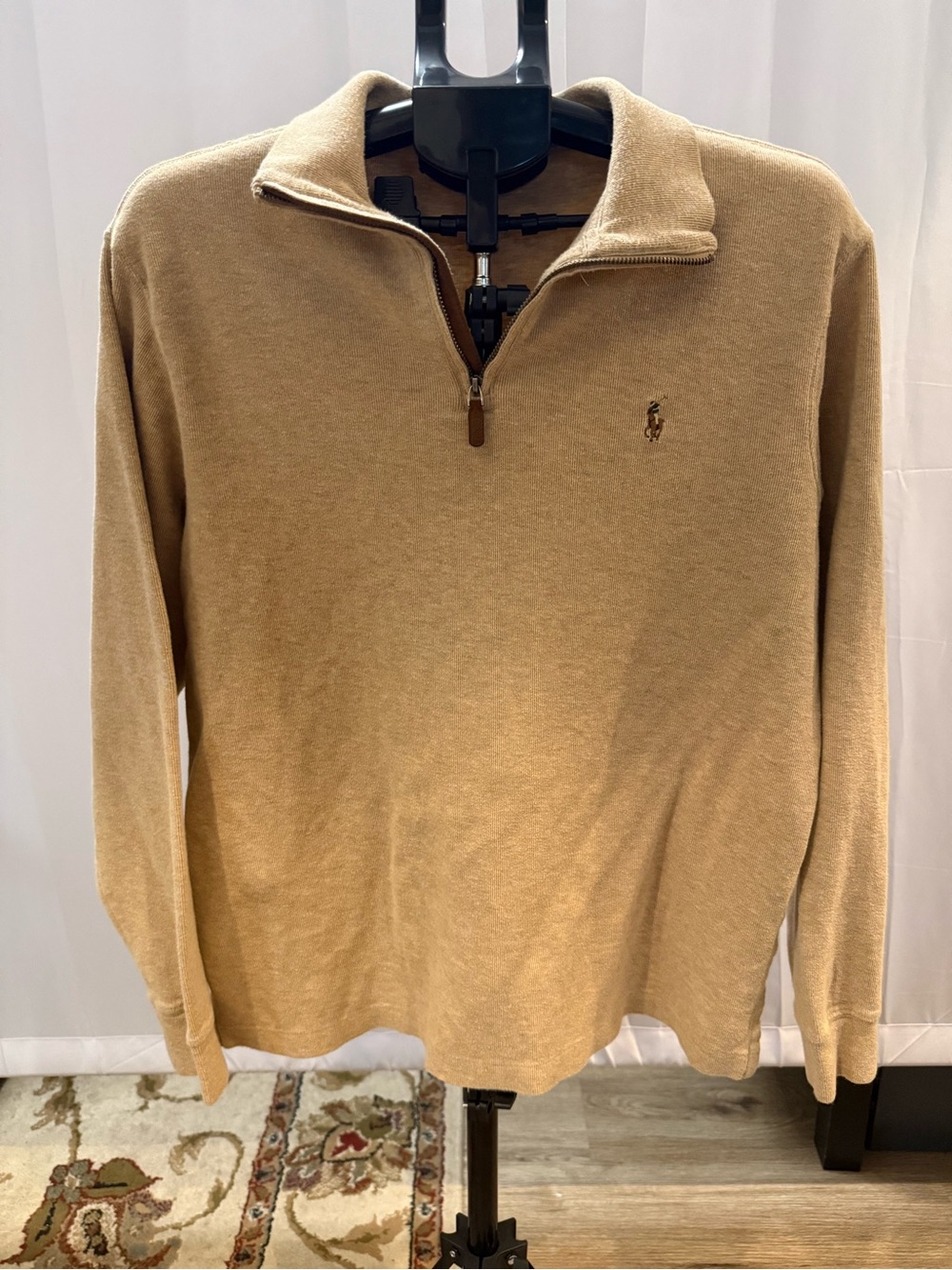 Ralph Lauren Men's Half-Zip Sweater in Camel